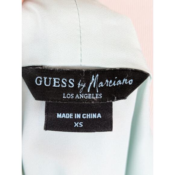 Guess by Marciano Wrap Dress Pleated Silk Coquette Summer Mint Green Size XS - Picture 12 of 14